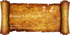 Kopsa László névjegykártya