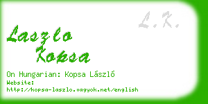 laszlo kopsa business card
